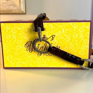 Brighton Bowen croc and silver belt